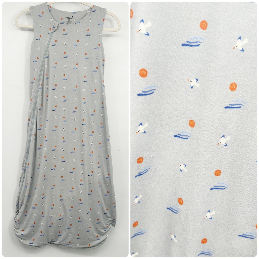 Wildbird Babys CloudBlend Seagull Beach Print 1.0 TOG Tencel Modal Sleep Sack L